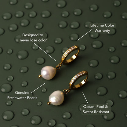 Freshwater Pearl Hoop Earrings