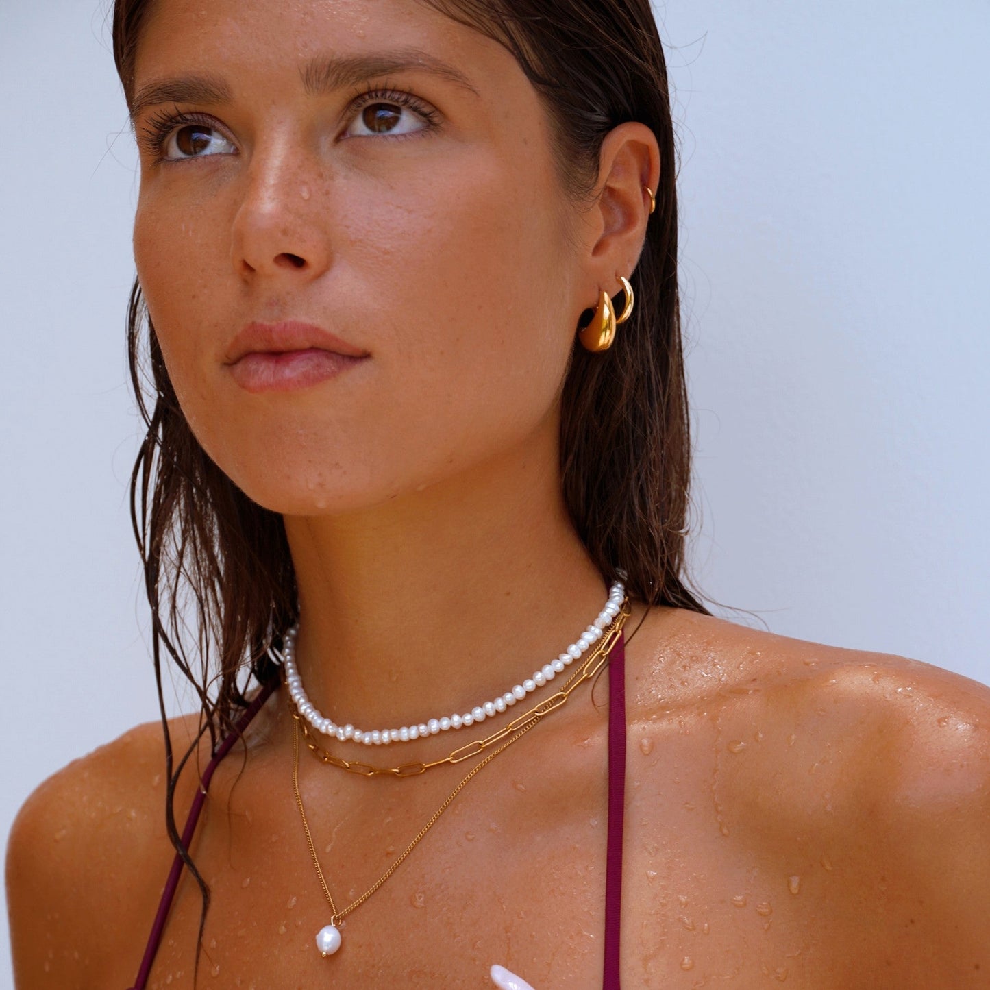 Gargantilla de perlas de agua dulce mini